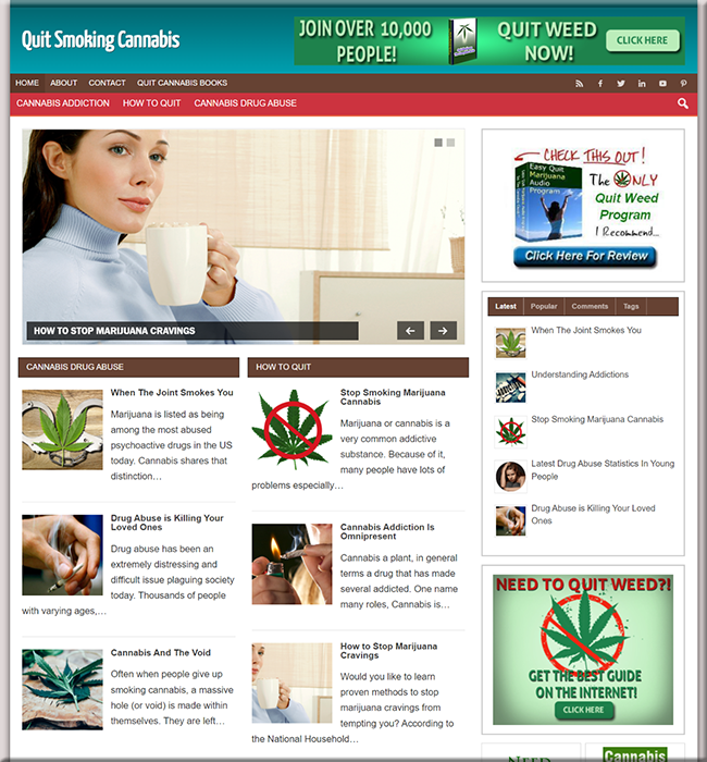 quit smoking cannabis affiliate website