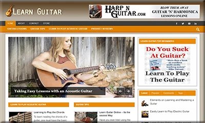 Learn to Play Guitar Premade Affiliate Website