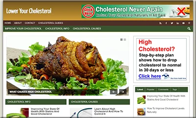 Cholesterol Tips Predesigned Affiliate Website