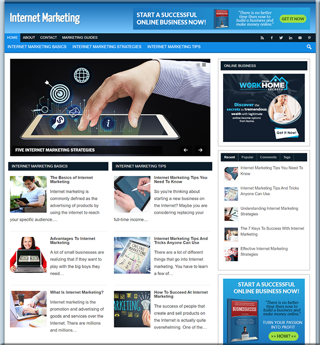 internet marketing tips affiliate website