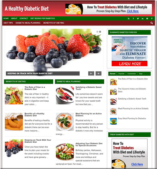 diabetic diet affiliate website