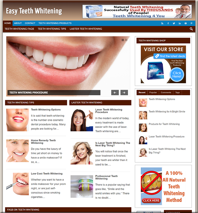 teeth whitening affiliate website