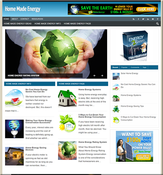 home made energy affiliate website