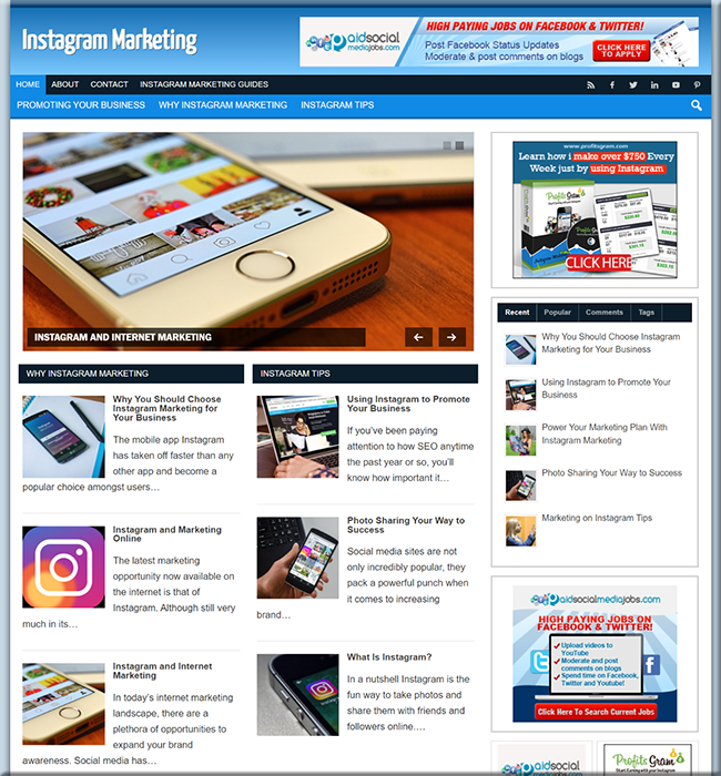 instagram marketing affiliate website