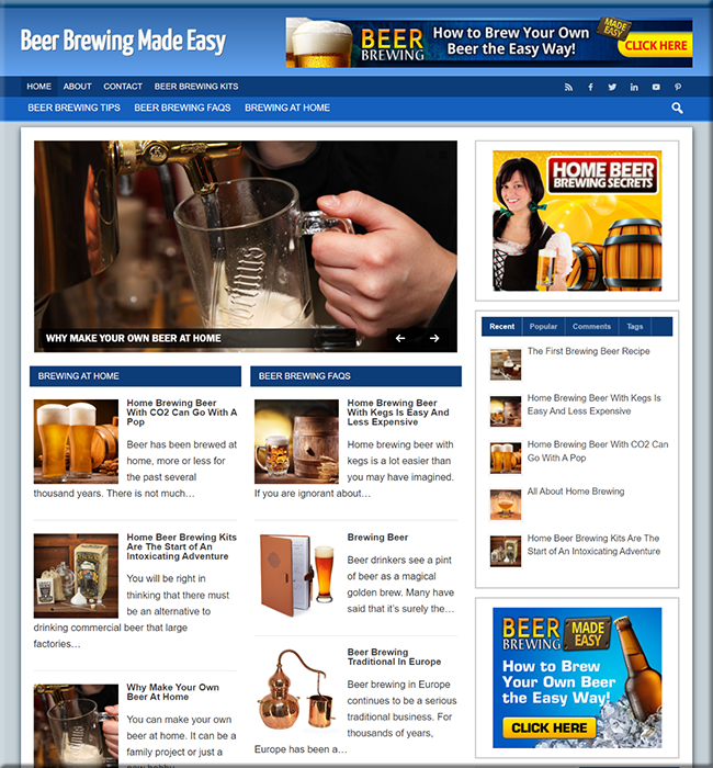 beer brewing affiliate website