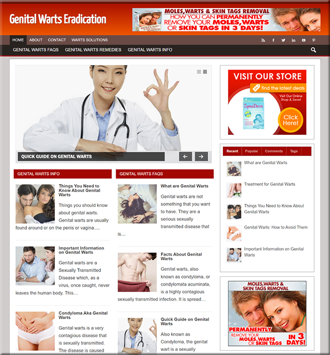 genital warts affiliate website